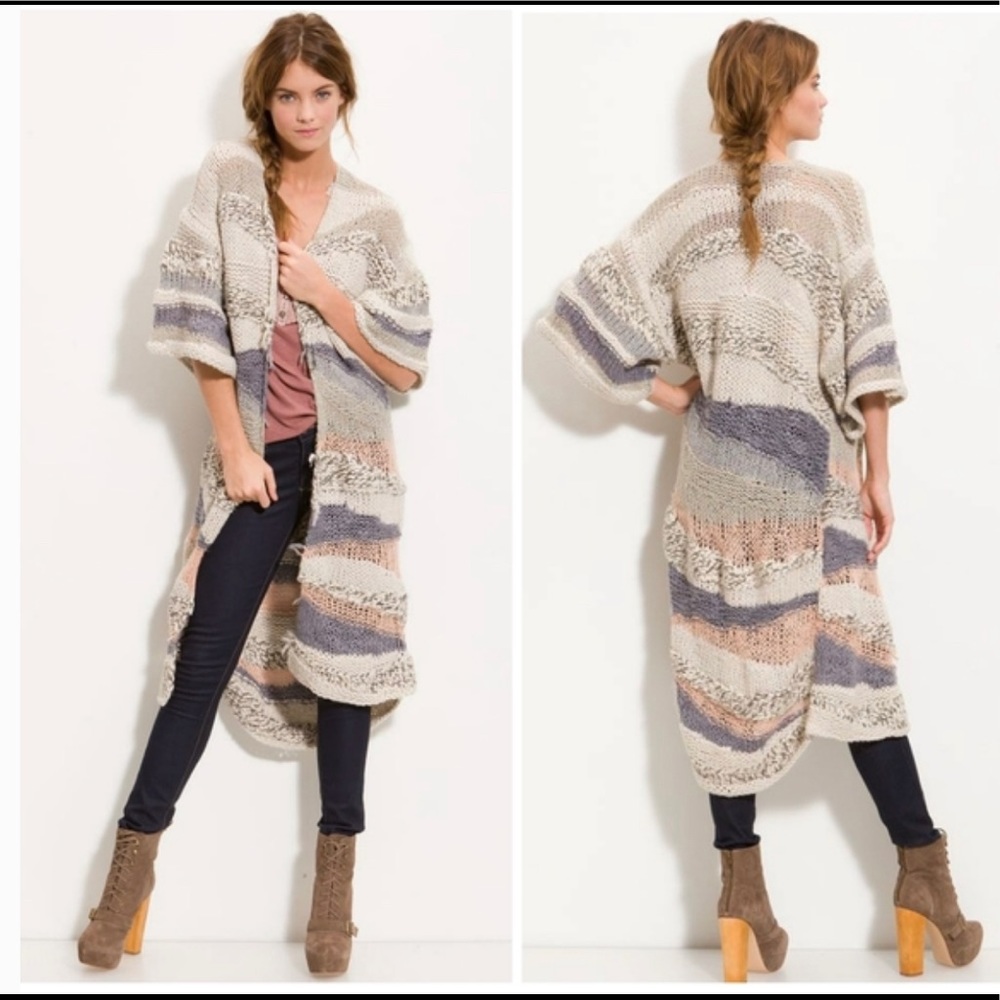 Free People Sands of Time long knit cardigan sweater size small
